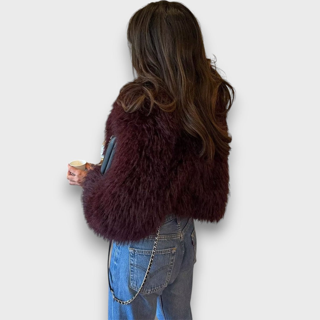Mile – Luxus-Fake-Fur in tiefem Burgund