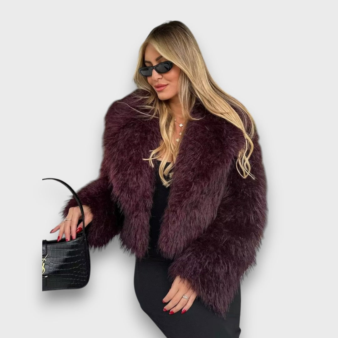 Mile – Luxus-Fake-Fur in tiefem Burgund