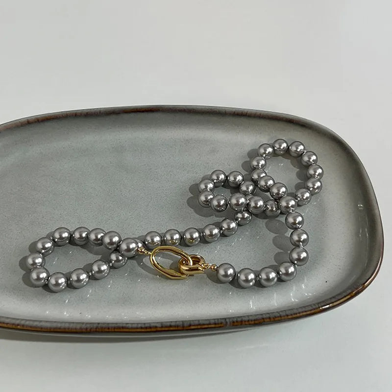 Elegante Vintage Perlen Damen Halskette mit Quaste