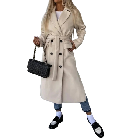 Eleganter Damenmantel mit Gürtel für kalte Tage