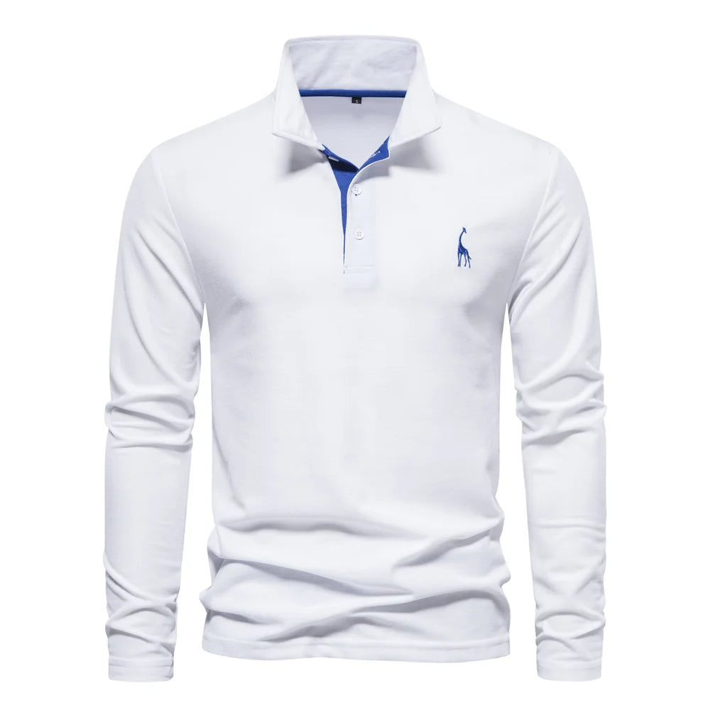 Eleganter Langarm-Polo mit Knopfdesign