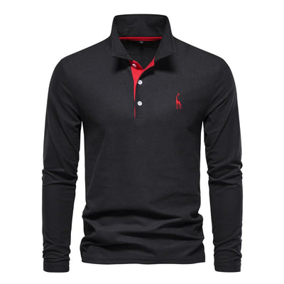 Eleganter Langarm-Polo mit Knopfdesign