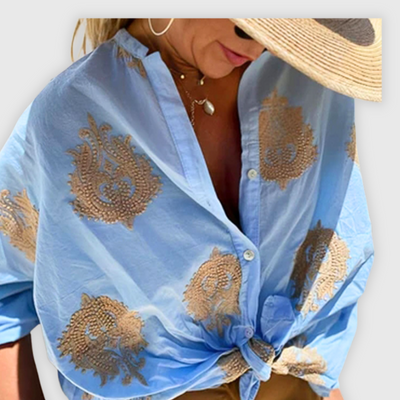 Leichte Elegante Damen Bluse Handgefertigt