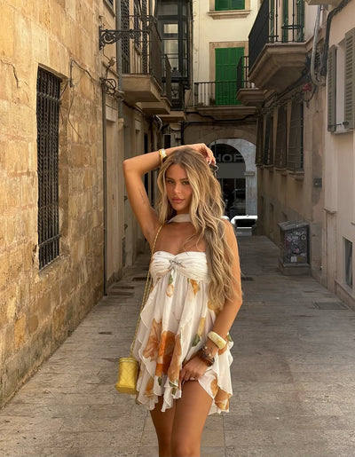 Kyrie | Chiffon Minikleid Mit Schalband Cocktailkleid