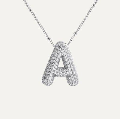 Savannah | Diamant Bubble Buchstaben Halskette - Personalisierter Glamour für Jede Gelegenheit
