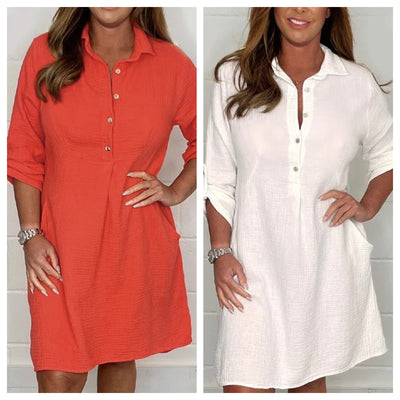 Sarah | Damen Sommer Plus Size Hemdkleid