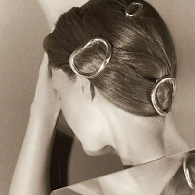 Vintage Damen Haarspange Brosche Gold Silber