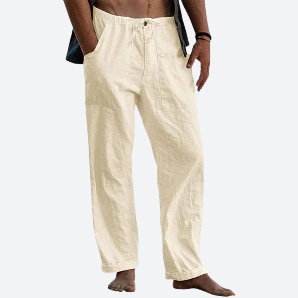 Herren Casual Leinenhose – Stylische Sommerhose für Herren, Atmungsaktiv und Bequem