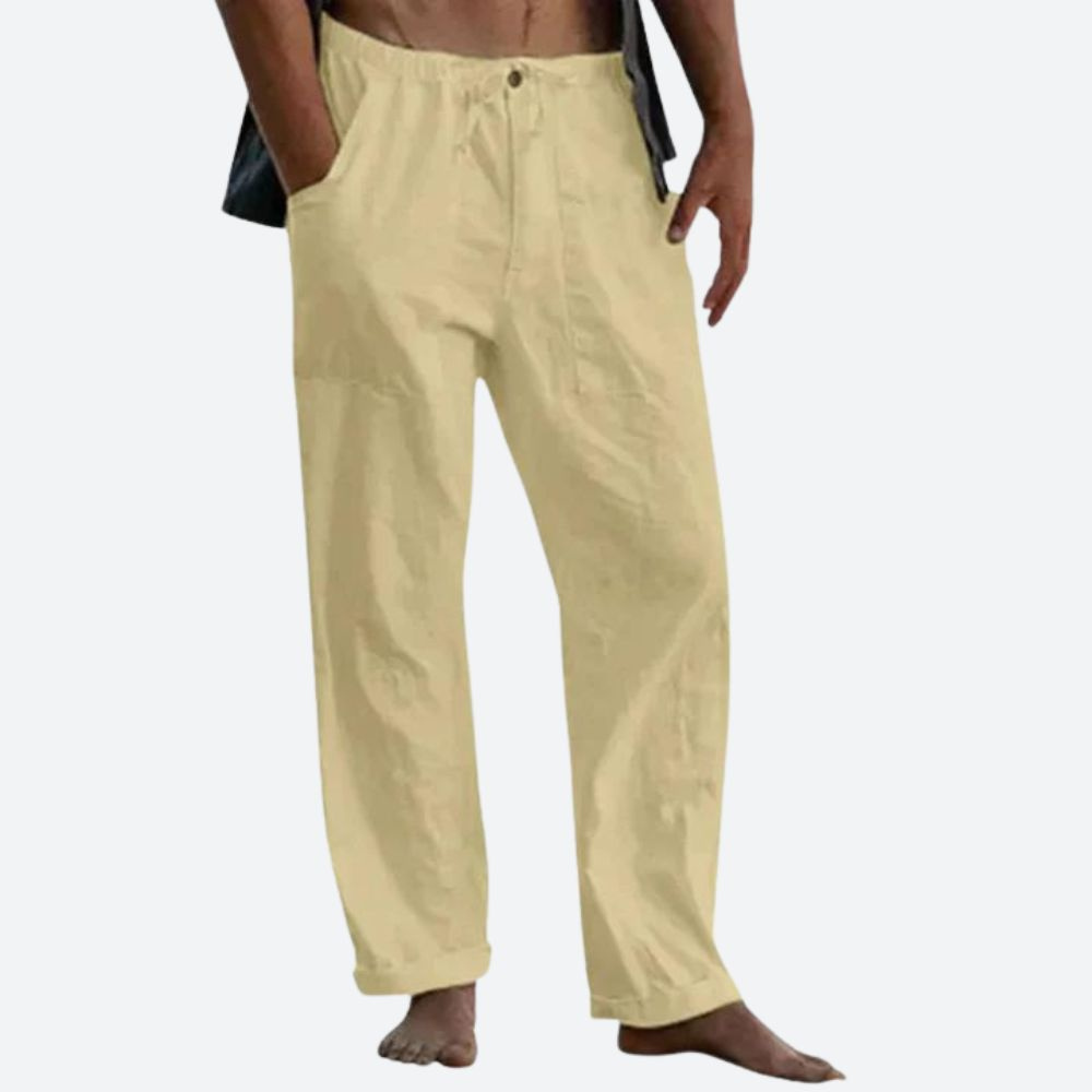 Herren Casual Leinenhose – Stylische Sommerhose für Herren, Atmungsaktiv und Bequem