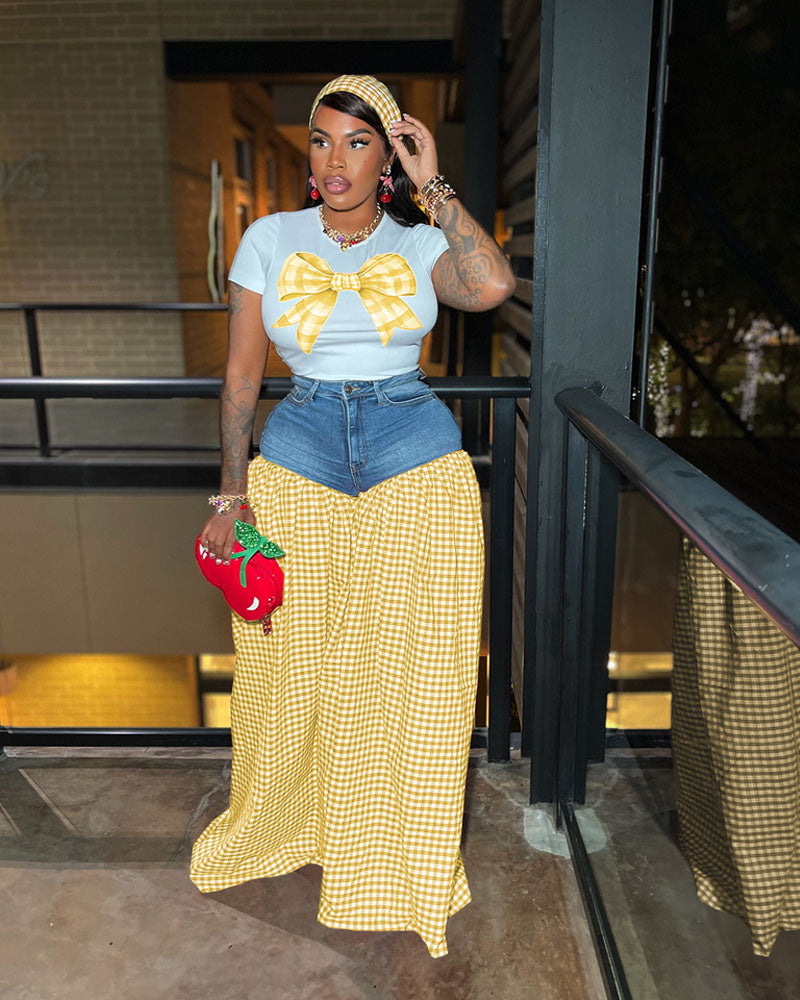 Malcolm | Gingham Denim-Set