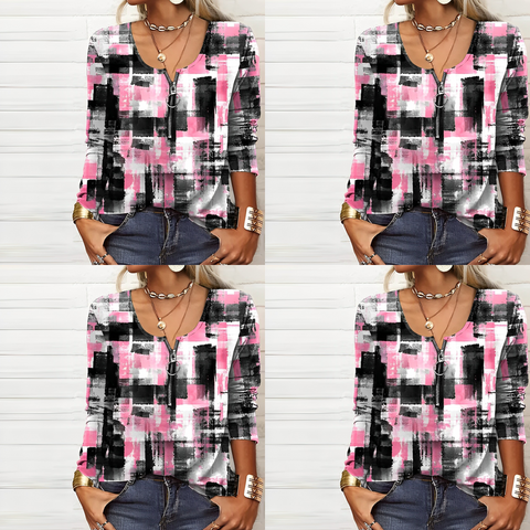 Nordic | Modern Print Stilvolle Damenbluse