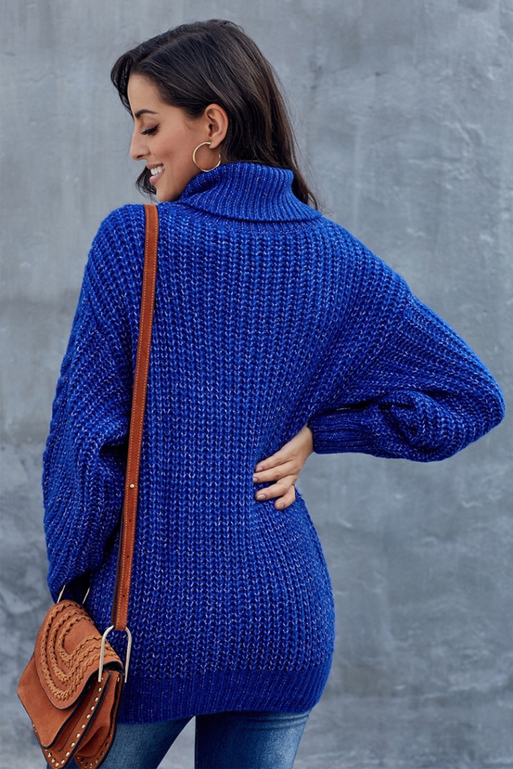 Laura | Grobes Zopfmuster pullover mit Rollkragen