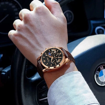 LUXUSUHR MIT LEDERBAND