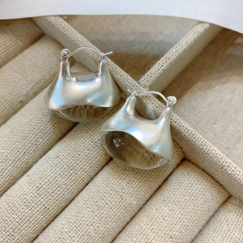 Vintage Damen Ohrringe Gold Silber Tropfen Hoop Design