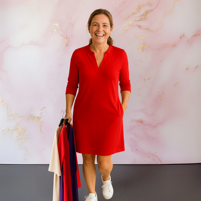 Hanneke - Kleid mit V-Ausschnitt