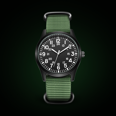 Militärische Felduhr 42mm mit Quarzwerk und Strapazierfähigem Stoffarmband - Stilvoll und Robust