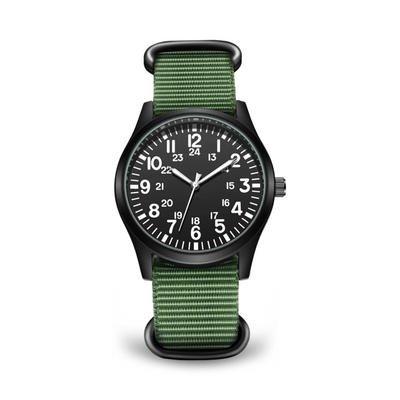 Militärische Felduhr 42mm mit Quarzwerk und Strapazierfähigem Stoffarmband - Stilvoll und Robust