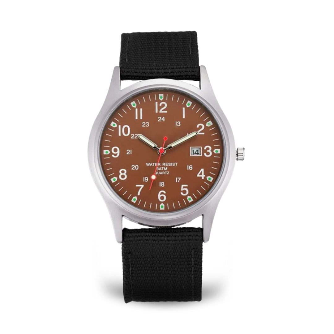 Fadenburg Robuste Outdoor Abenteueruhr mit Nylonarmband und Quarzwerk