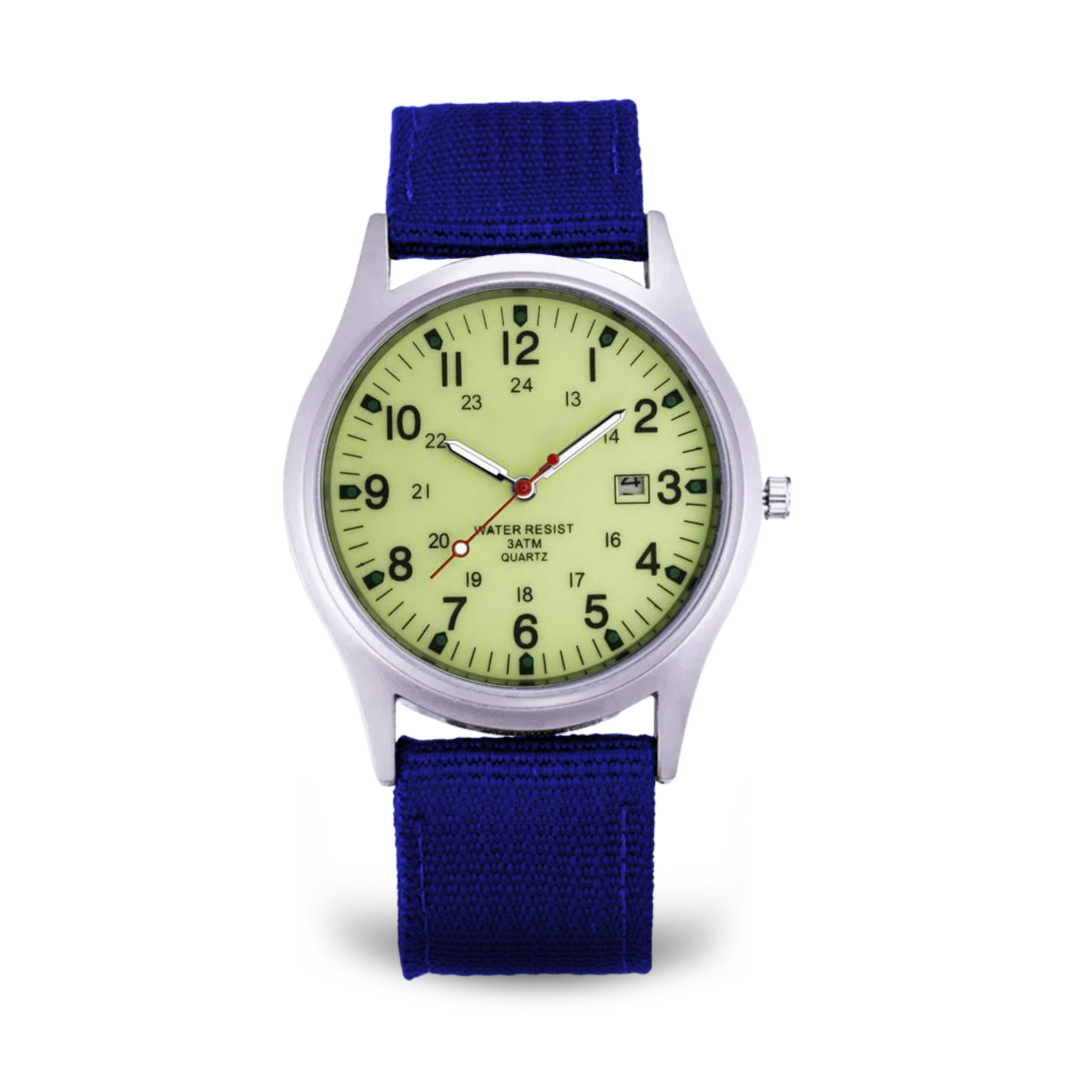 Fadenburg Robuste Outdoor Abenteueruhr mit Nylonarmband und Quarzwerk