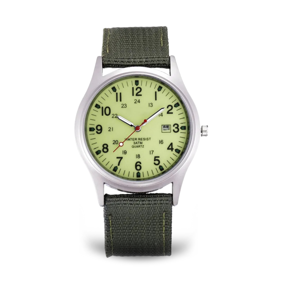 Fadenburg Robuste Outdoor Abenteueruhr mit Nylonarmband und Quarzwerk