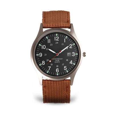 Fadenburg Robuste Outdoor Abenteueruhr mit Nylonarmband und Quarzwerk