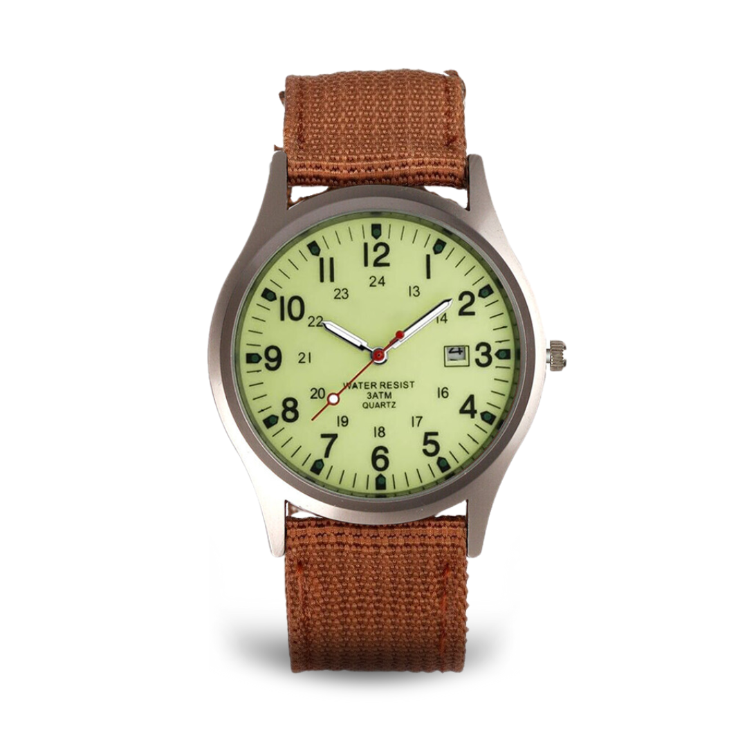 Fadenburg Robuste Outdoor Abenteueruhr mit Nylonarmband und Quarzwerk