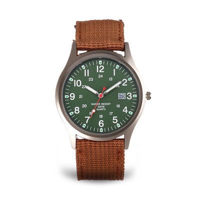 Fadenburg Robuste Outdoor Abenteueruhr mit Nylonarmband und Quarzwerk