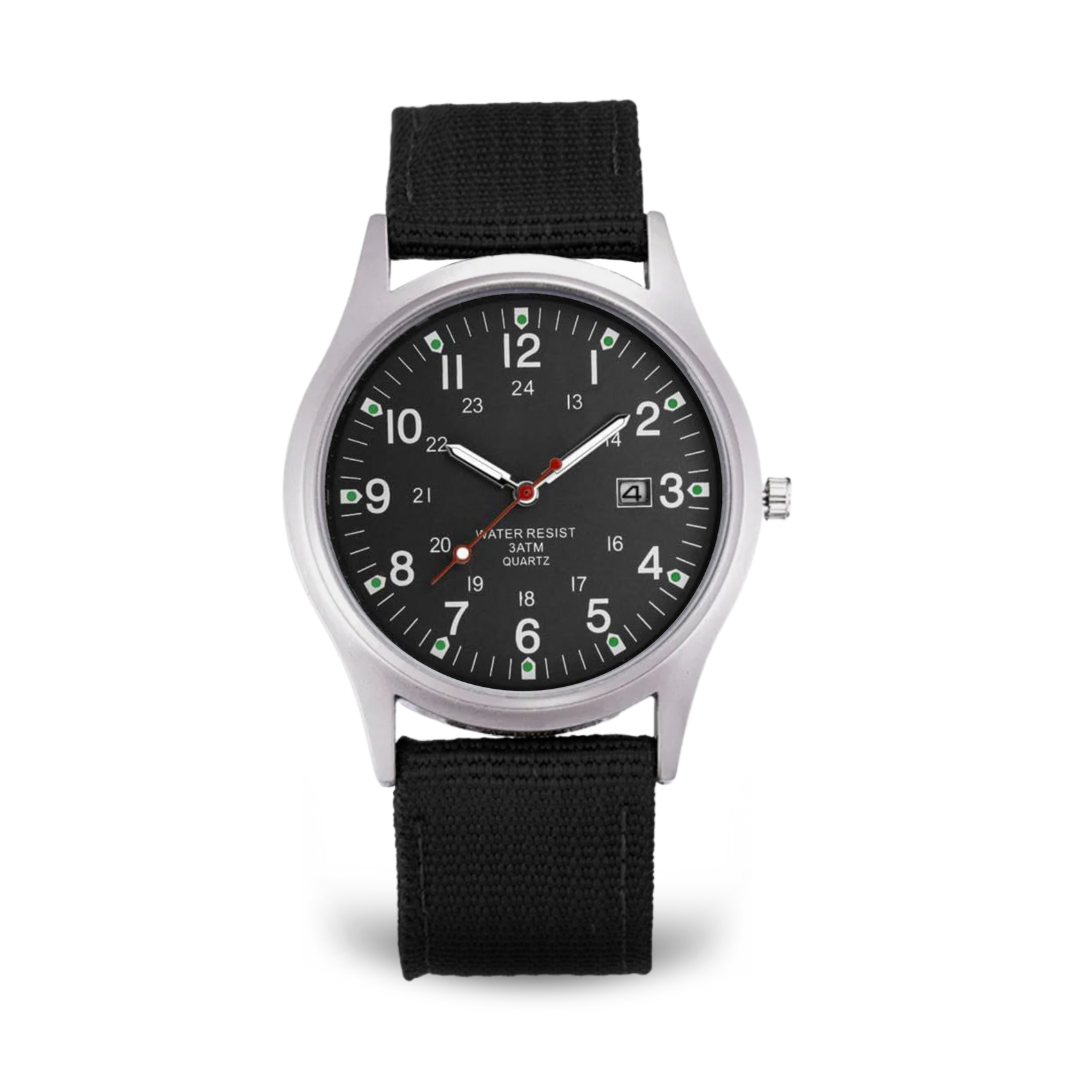 Fadenburg Robuste Outdoor Abenteueruhr mit Nylonarmband und Quarzwerk