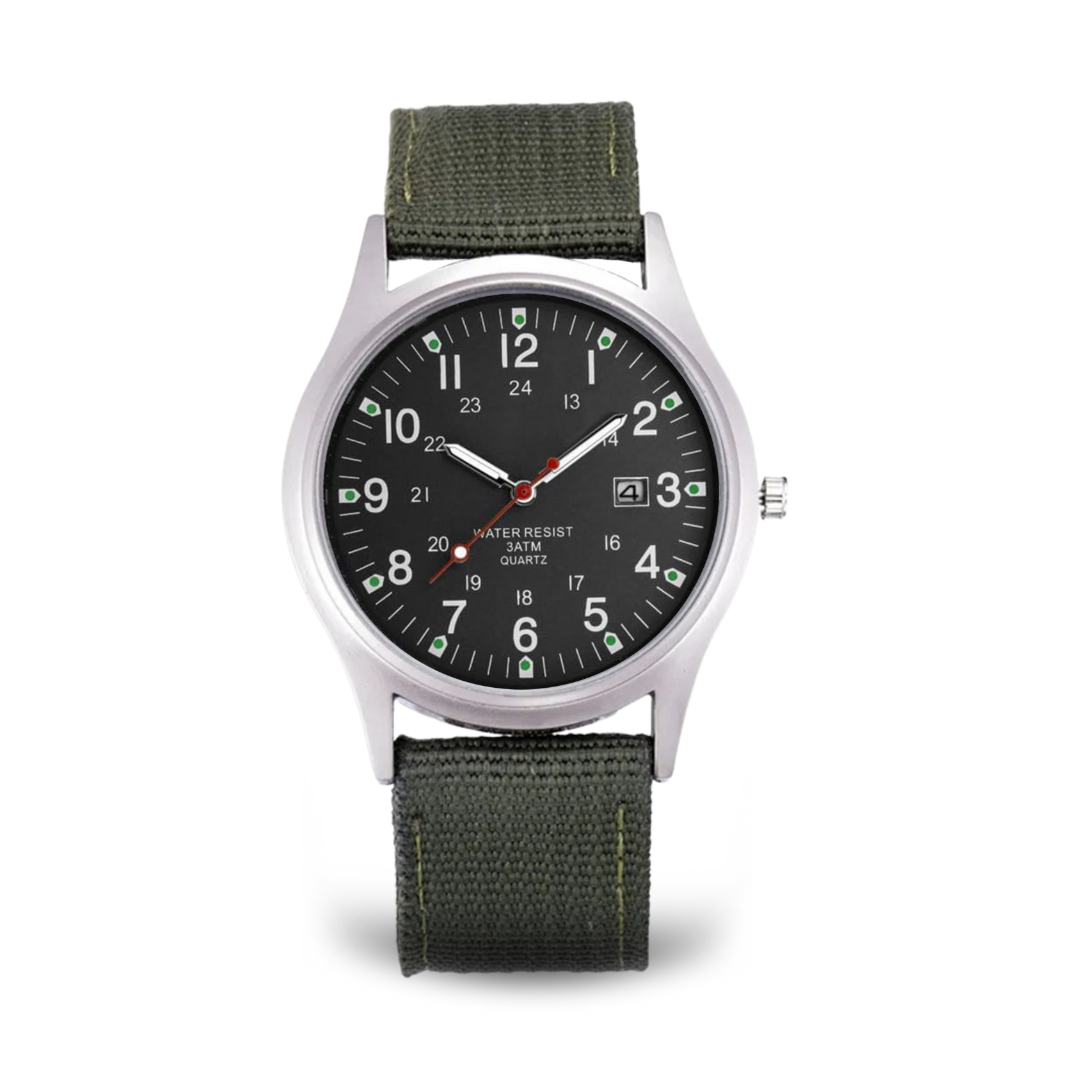 Fadenburg Robuste Outdoor Abenteueruhr mit Nylonarmband und Quarzwerk