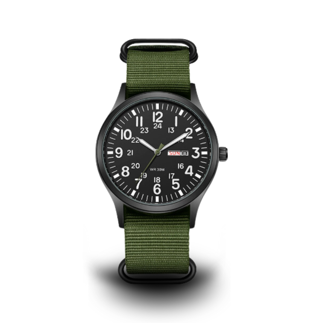 Fadenburg Trailblazer Felduhr – Robuste 24-Stunden-Anzeige, Strapazierfähiges Stoffarmband