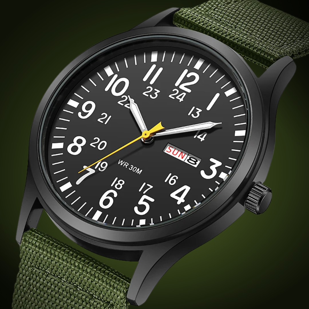 Fadenburg Trailblazer Felduhr – Robuste 24-Stunden-Anzeige, Strapazierfähiges Stoffarmband