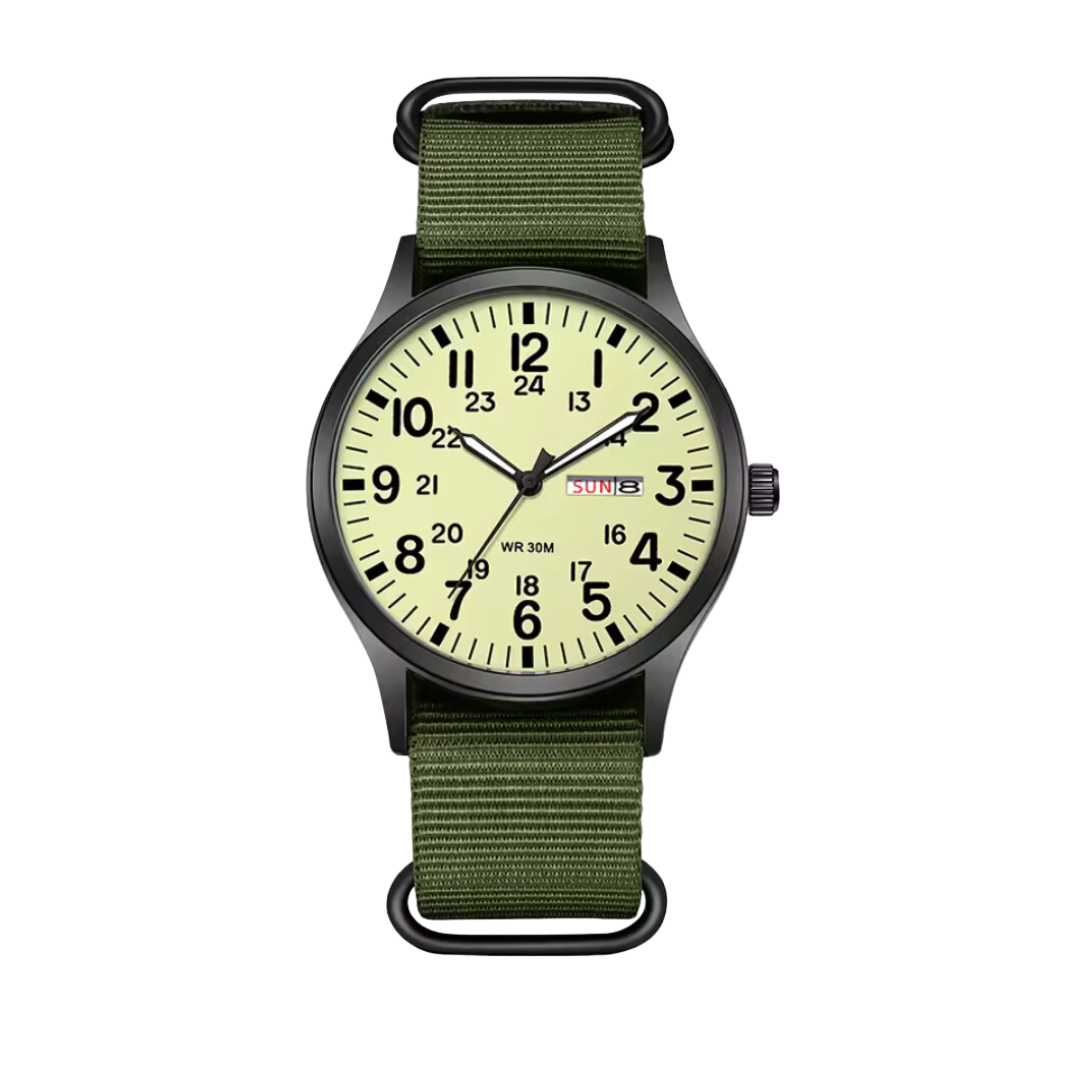 Fadenburg Trailblazer Felduhr – Robuste 24-Stunden-Anzeige, Strapazierfähiges Stoffarmband