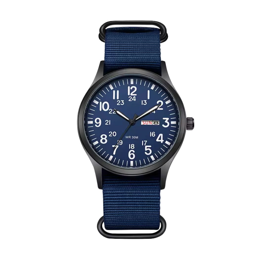 Fadenburg Trailblazer Felduhr – Robuste 24-Stunden-Anzeige, Strapazierfähiges Stoffarmband