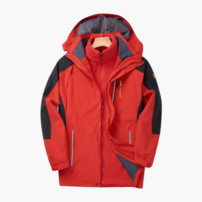 Herren Outdoor Jacke mit Reißverschluss und abnehmbarer Kapuze