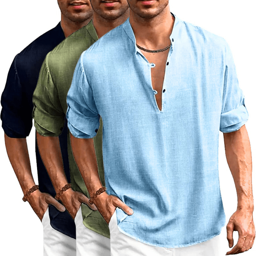 Herrenhemd Baumwolle Klassisch Elegant Langarm