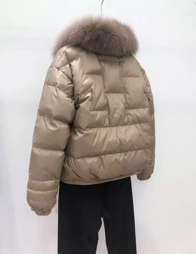 Rita | Vintage Rosa gesteppte Damen-Pufferjacke