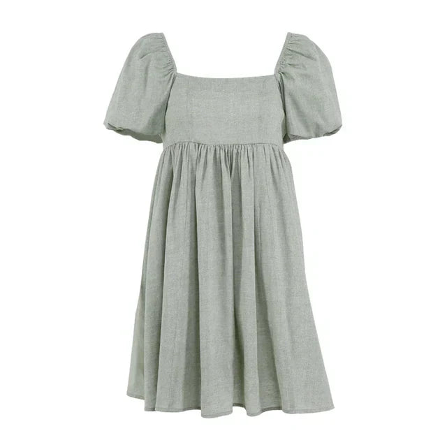 Vintage-Kleid mit Puffärmeln und Quadratischem Ausschnitt –Emma