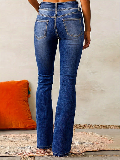 Hoch taillierte Flared Jeans mit Retro-Charme