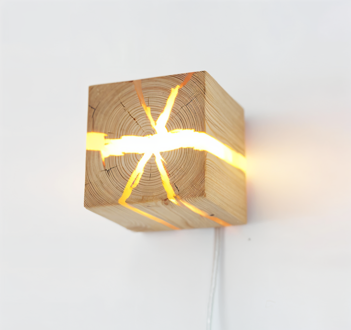 Rustikale Holz Wandleuchte – Moderne LED Wandlampe im Natur Design