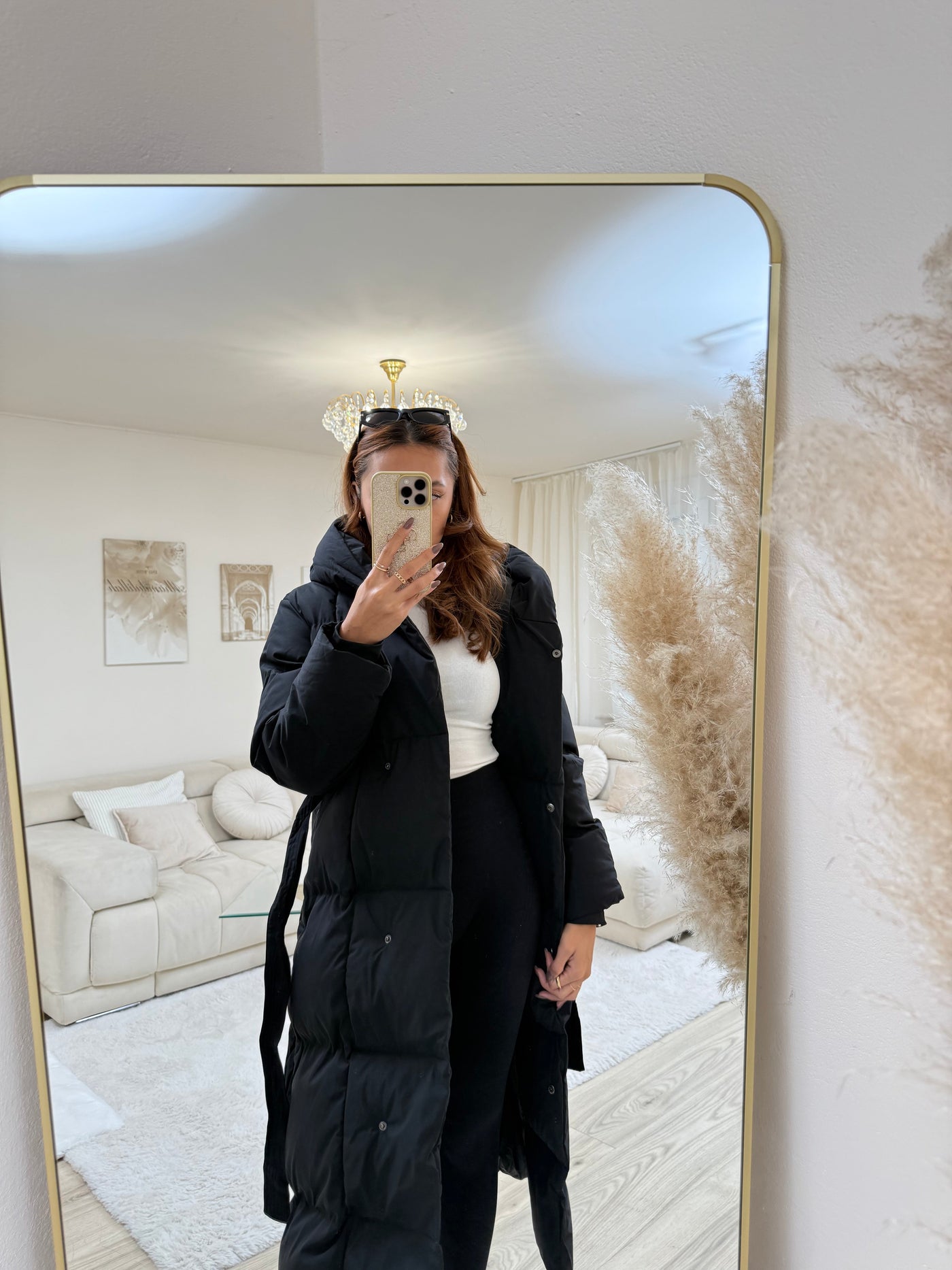 Copperose Winterjacke mit Kapuze und Gürtel