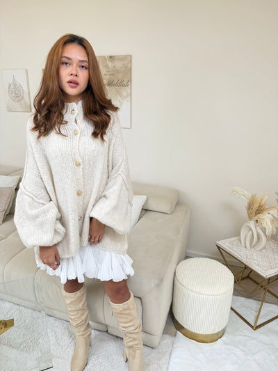 Oversize Strickjacke Lang