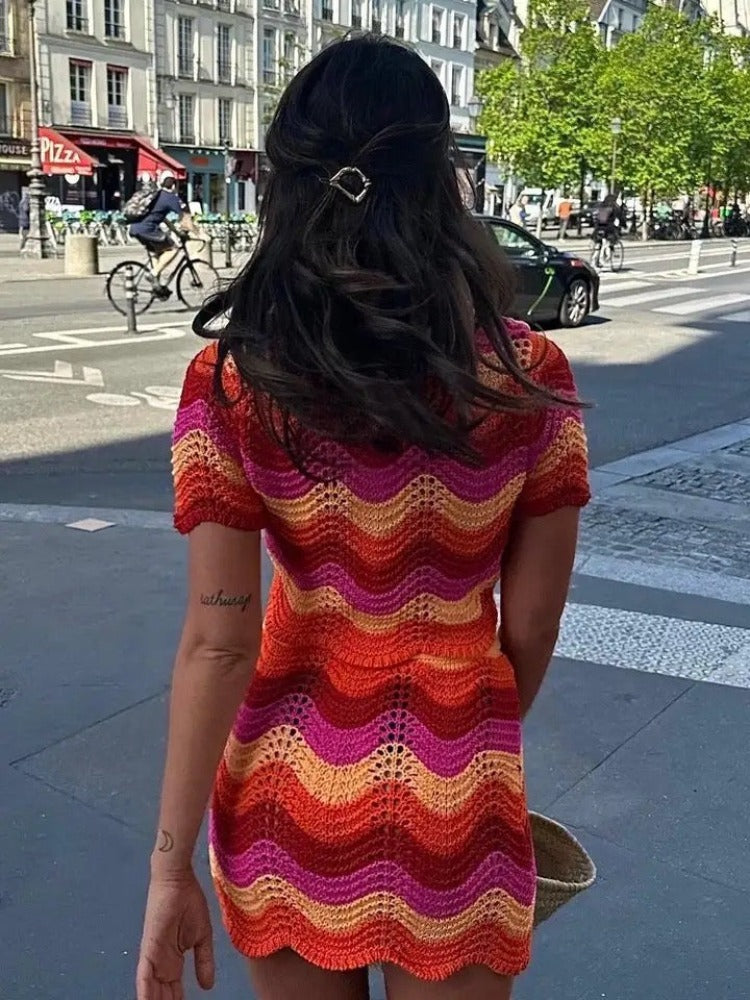 Maja- Strikket stil Mesh Set