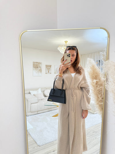 Wickel-Strickkleid Lang