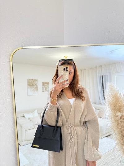 Wickel-Strickkleid Lang