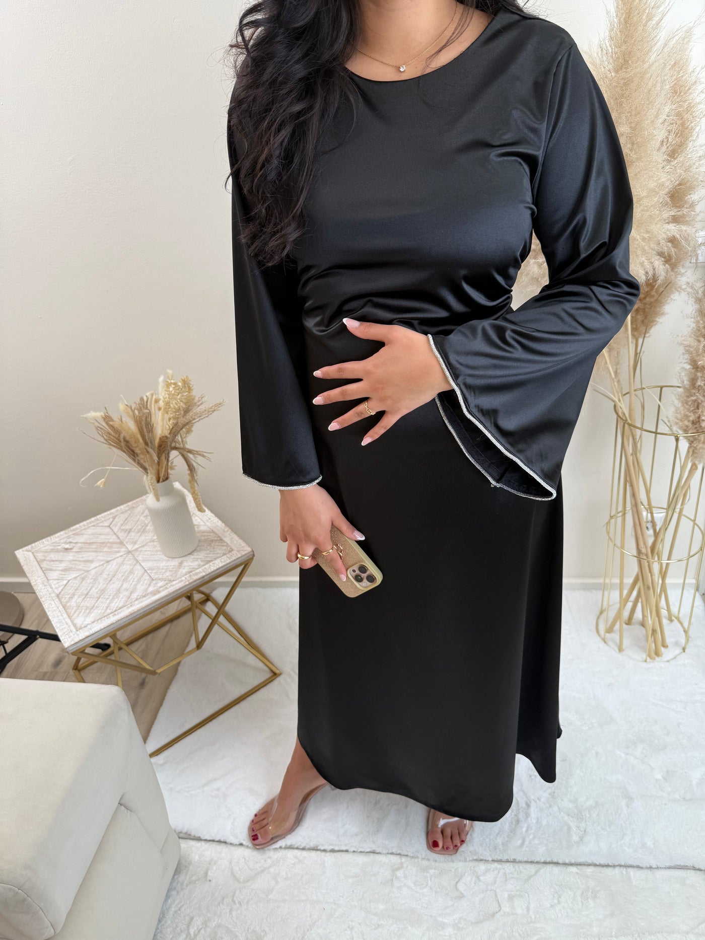 Satin Kleid zum Schnüren