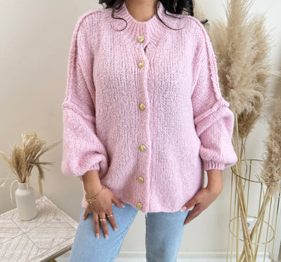 Oversize Strickjacke Lang