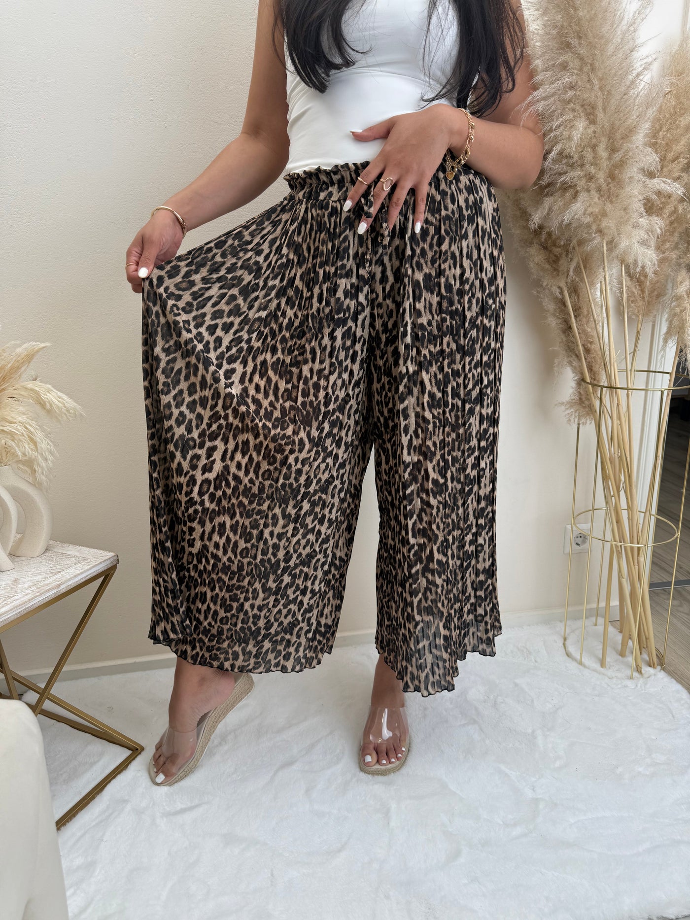 Plissee Hose Leo Print