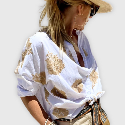 Leichte Elegante Damen Bluse Handgefertigt