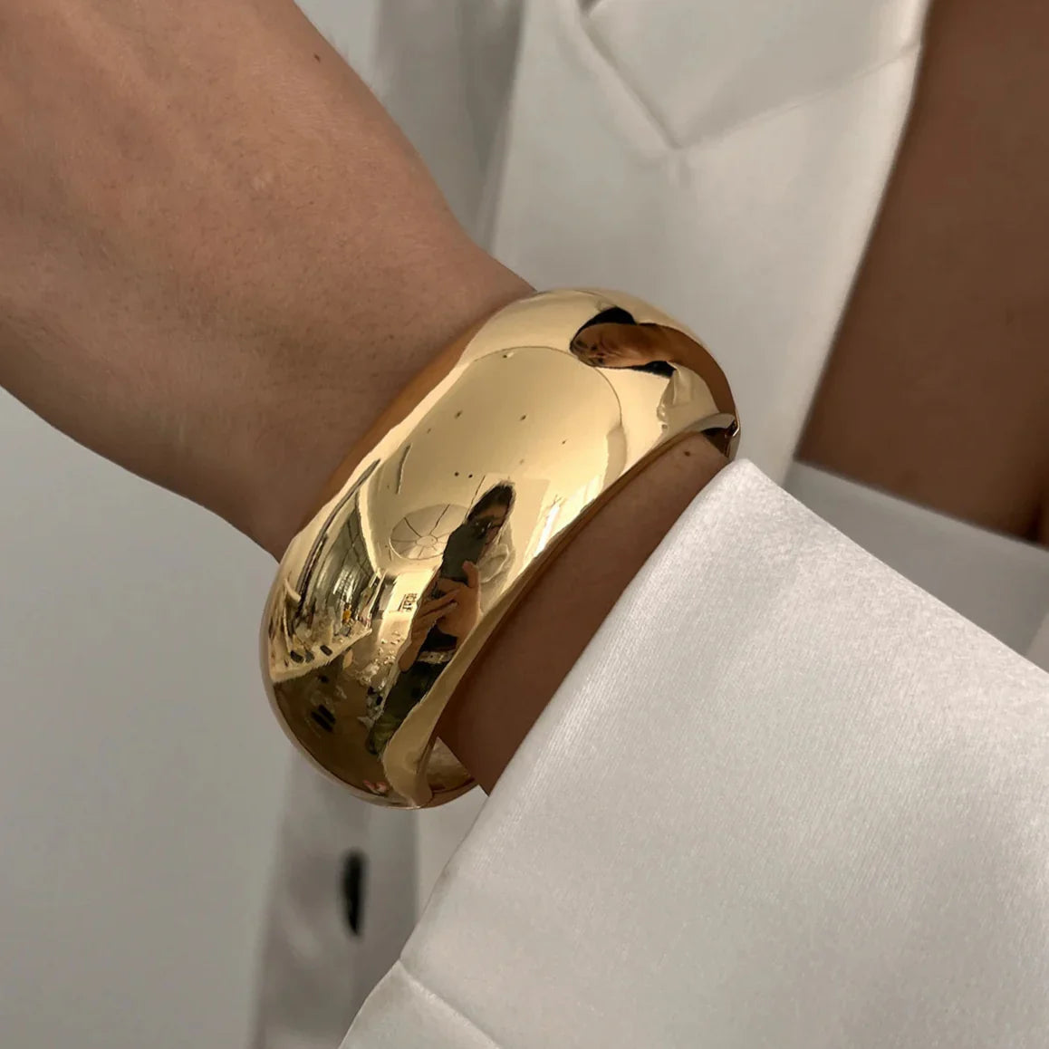 Vintage Chunky Damen Armreif Gold Modeschmuck