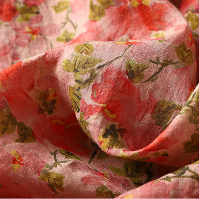 Sommerkleid aus Baumwolle und Leinen mit Druck und Falten – Mia